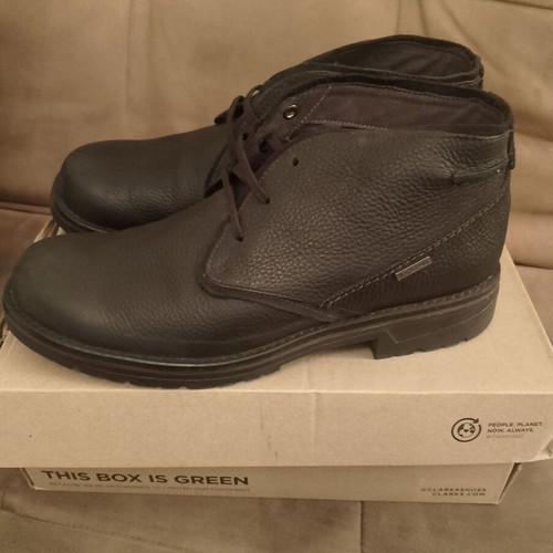 Clarks Morris Peak II boots new, black leather, size 42