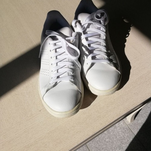 Adidas Advantage used genuine leather size 39 1/3 white sneakers