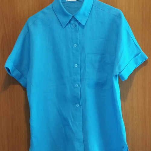 MNG light blue women's shirt linen size S like new