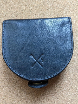 Leather wallet for coins new, black