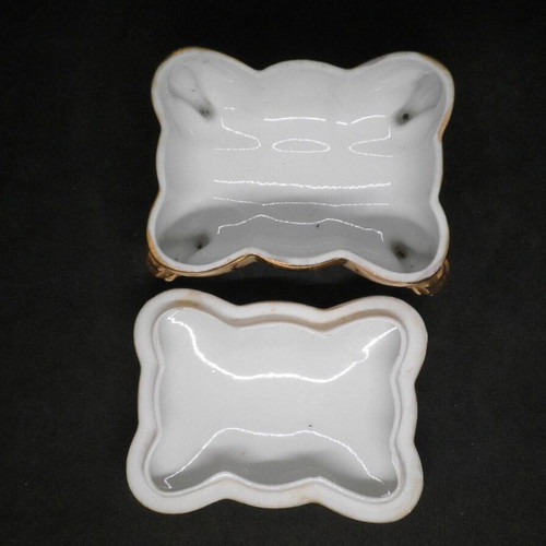 Antique porcelain footed fondue dish from Japan used