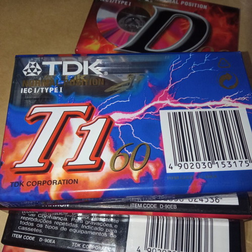 TDK audio cassette pack of 6, 3 T1 60 + 3 D 90, new sealed