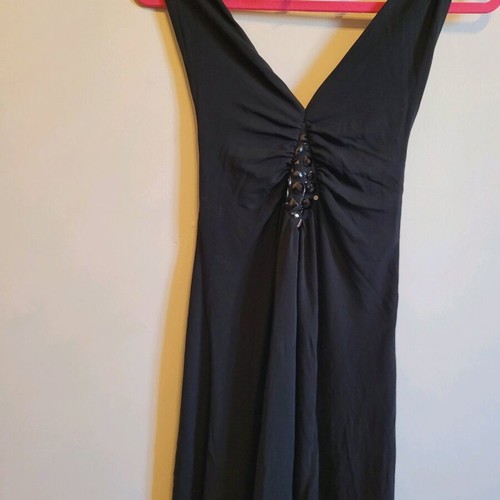 Blugirl Folies Black Mini A Line V Neck Dress like new