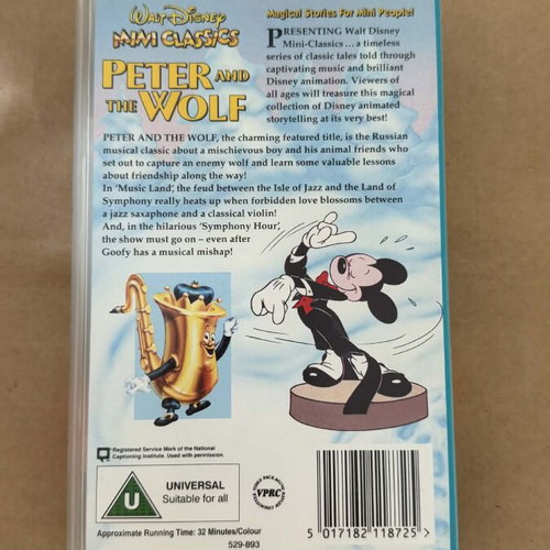 Disney Peter and the Wolf videocassette like new