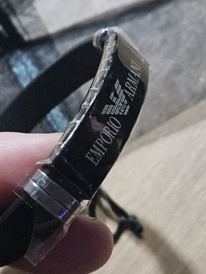 Emporio Armani men's bracelet stainless steel with rubber straps like new