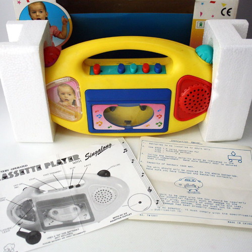 Vintage 1990 cassette player with microphone Singalong Goldlok new