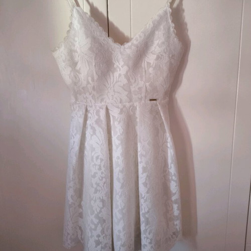 White dress with lace BSB like new, size S