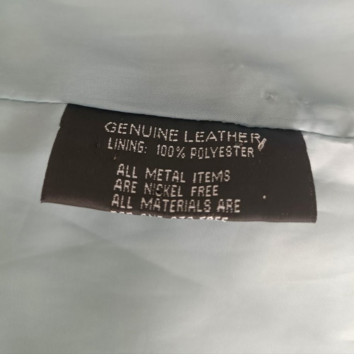 BSB Genuine Leather Jacket with Belt, ice blue, size L