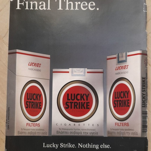 Lucky Strike magazine advertisements used, 90s back covers