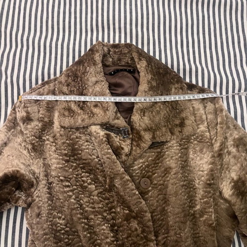 Sisley ecological fur coat like new, brown