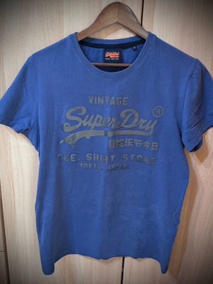 Superdry vintage αντρικό μπλε T-shirt σχεδόν καινούργιο, μέγεθος M