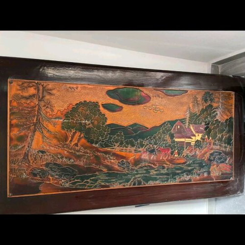 Embossed decorative frame like new with traditional landscape