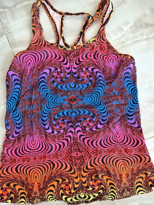 Space Tribe ψυχεδελικό μπλουζάκι τιραντάκι μεταχειρισμένο, πολύχρωμο, μέγεθος M/L
