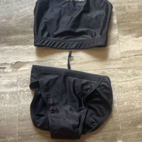 Adidas women's black sports swimsuit set, size XS