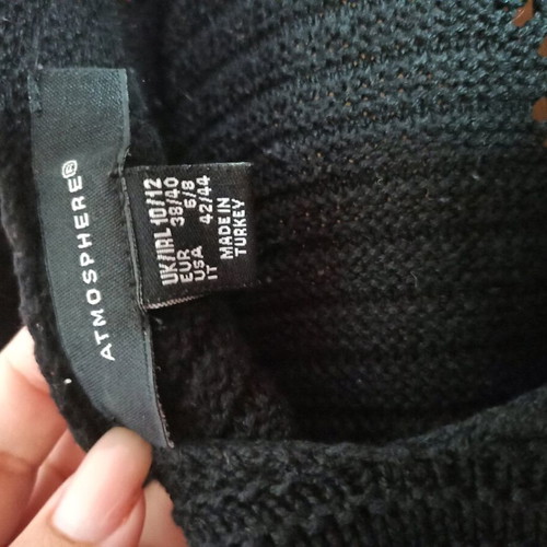 Black blouse used with back opening, size L to 2XL