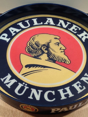 Paulaner Beer Promotional Plastic Non-Slip Serving Tray used