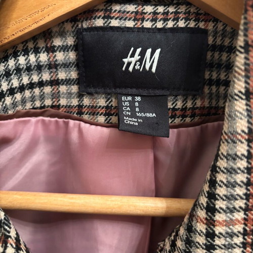 H&M checked coat like new, size 38