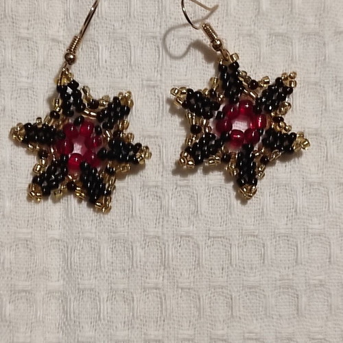 Handmade knitted earrings with beads new