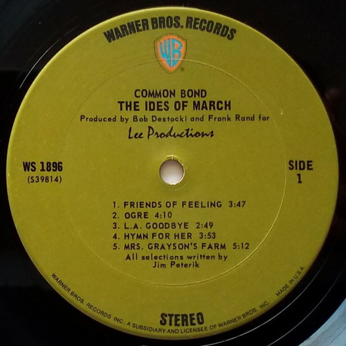 The Ides Of March Common Bond vinyl used, rock