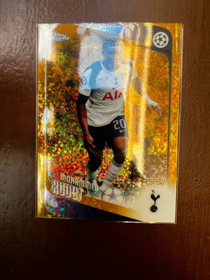 Topps Chrome UEFA 2025-26 Mohammed Kudus Tottenham Gold Shimmer Refractor like new