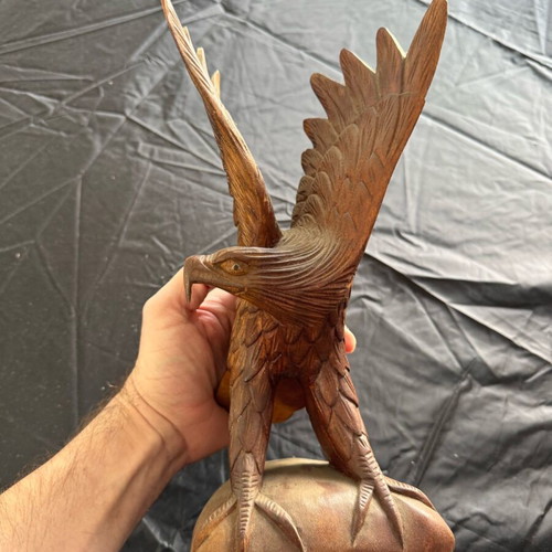 Handmade wooden eagle sculpture like new