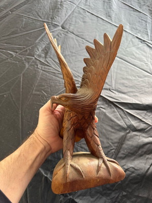 Handmade wooden eagle sculpture like new