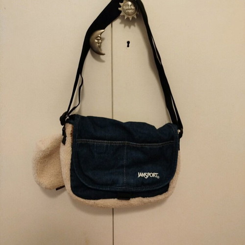 Jansport denim crossbody bag like new, blue