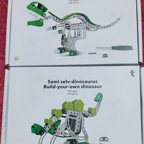 Saml selv-dinosaurus Build-your-own dinosaur kits, 165 and 129 parts