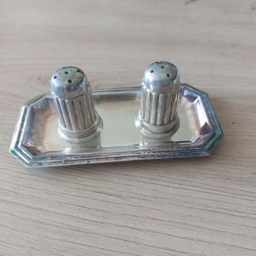 Vintage salt and pepper silver plated