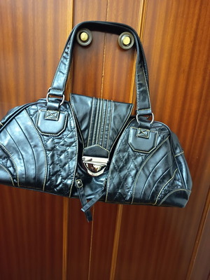 Fullah Sugah Boutique μαύρη τσάντα ώμου, μεγάλη και ευρύχωρη
