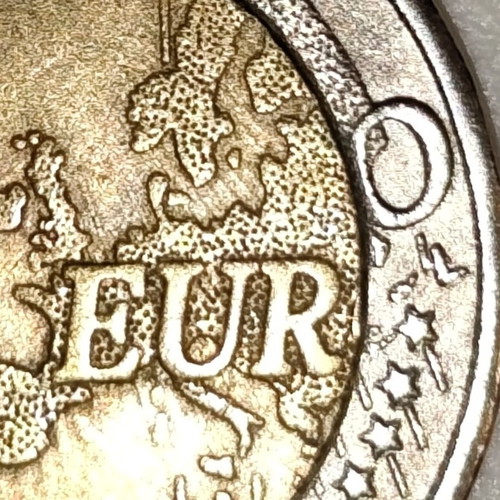 2 Euro 2009 Germany 10 Years EMU Rotated Core Error Coin