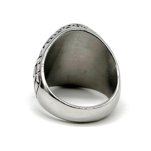 Men's steel ring with howlite new