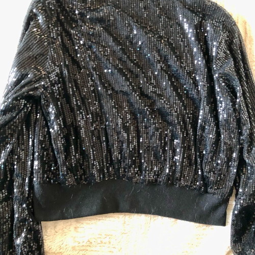 Bomber jacket with sequins Fionella Rubino like new, black