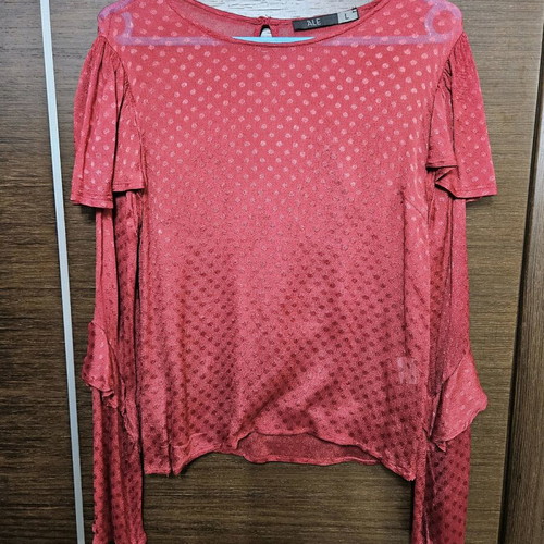 A.L.E. women's long-sleeve blouse red like new, size large