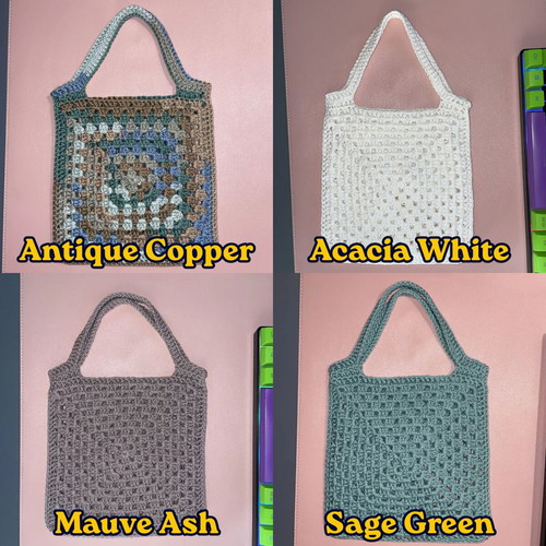 Handmade Crochet Mini Tote Bag made to order, cotton blend
