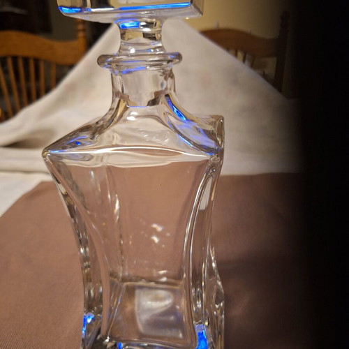 Crystal bottle Naxman like new, heavy, square, 1963g