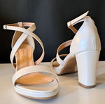 Stefania sandals with 8 cm heel pearl color like new