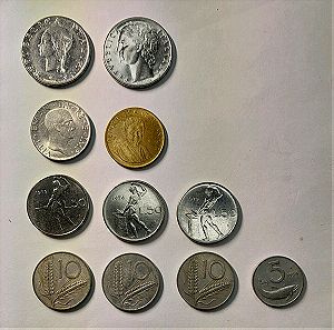 11 νομίσματα Ιταλίας,τιμή πακέτο.