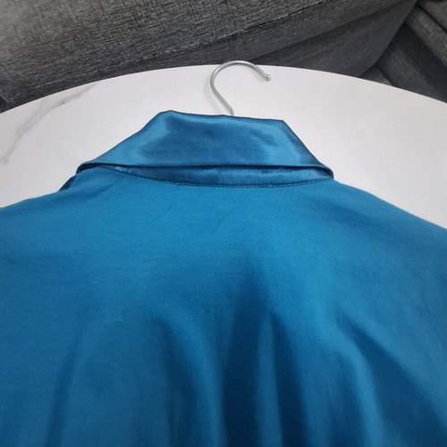 Angelo Psarros Satin Top with Rhinestones Petrol Blue Size 3 like new