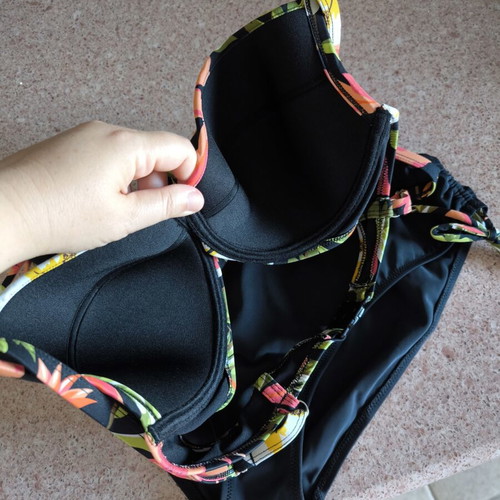 Lucero bikini set, black and multicolor, top size 50, bottom size M