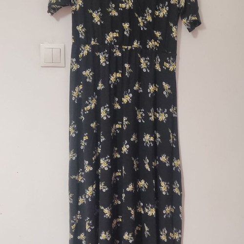 Long black viscose summer dress used, sizes Medium-Large-XL Bonprix