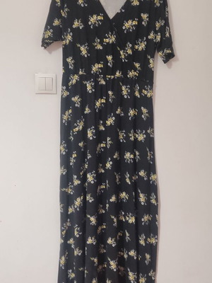 Long black viscose summer dress used, sizes Medium-Large-XL Bonprix