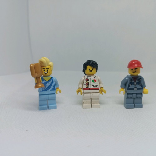 Lego set 3 figures like new artist skating, rally driver, pilot