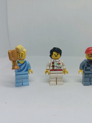 Lego set 3 figures like new artist skating, rally driver, pilot
