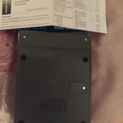 Stilus SE-640 desk calculator, 12 digits, solar and battery powered