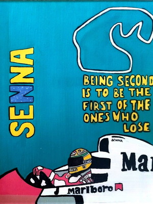 Ayrton Senna Handmade Acrylic Painting on Canvas New