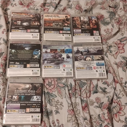 Call of Duty PS3 game collection, 7 titles including MW, MW2, MW3, WAW, BO, BO2, Ghosts
