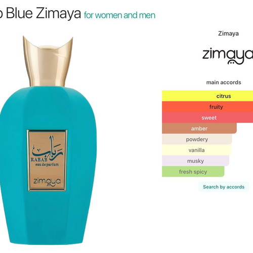 Zimaya Rabab Blue Eau de Parfum 100ml like new, authentic Arabian scent