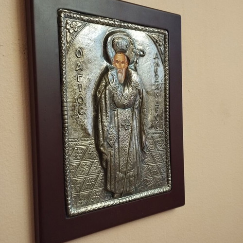 Orthodox silver icon of Saint Alexandros like new