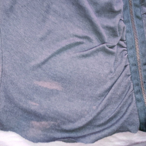 BSB grey top with zipper and ruching refurbished